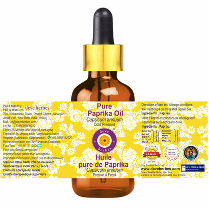 Deve Herbes Paprika Oil (Capsicum annuum) – Cold-Pressed 5ml Carrier Oil
