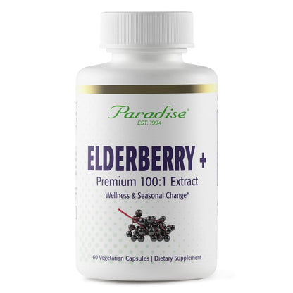 Paradise Herbs Elderberry with Zinc Extract – Immune Support, 60 Veg Capsules