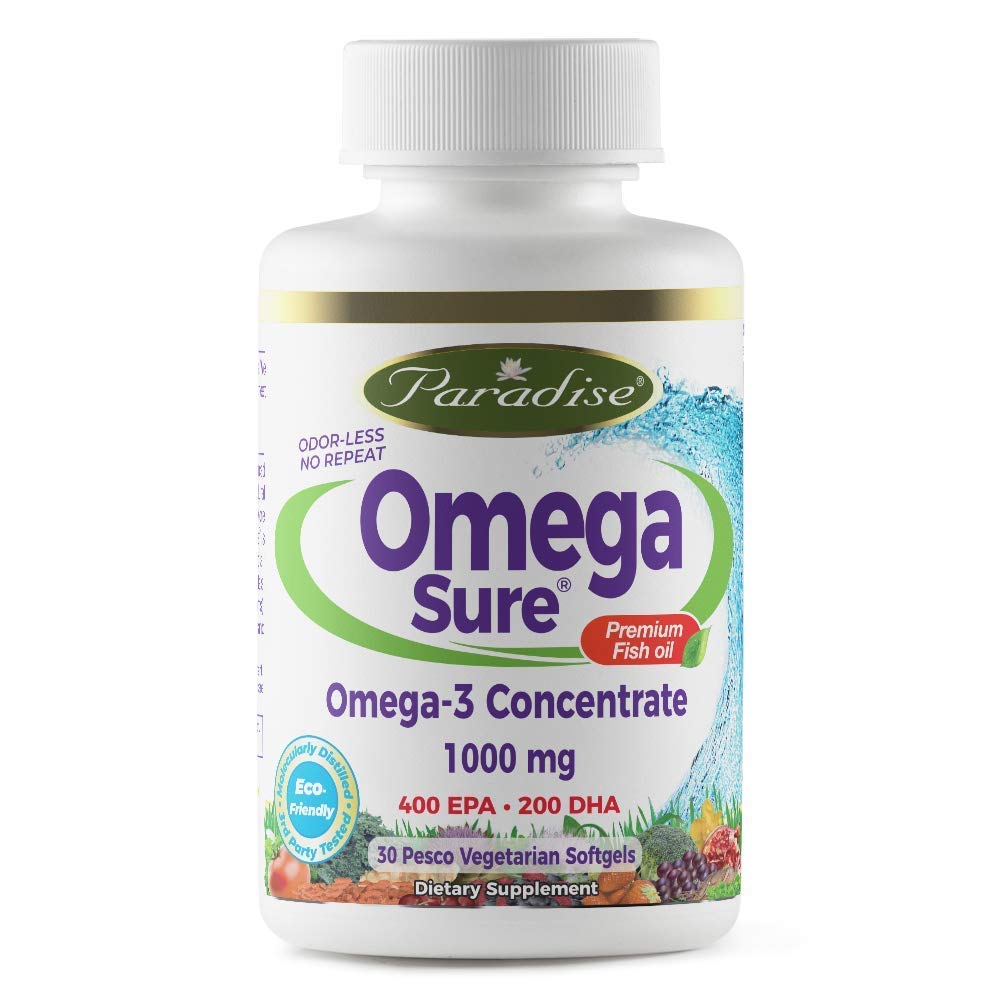 Paradise Herbs Medvita Omega Fish Oil 30 Vgels - Vegetarian Capsule, Norwegian Molecularly Distilled