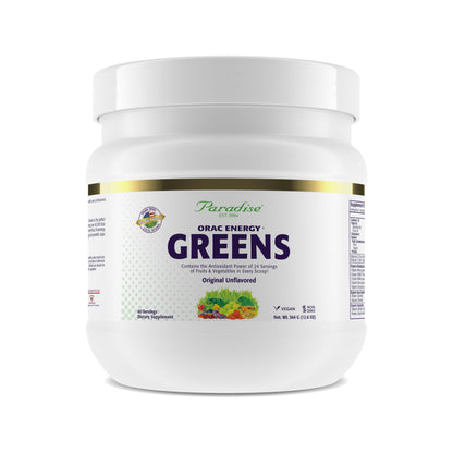 Paradise Herbs ORAC Energy Greens Powder Extract | Super Antioxidants & Probiotics for Gut Health | 60 Servings