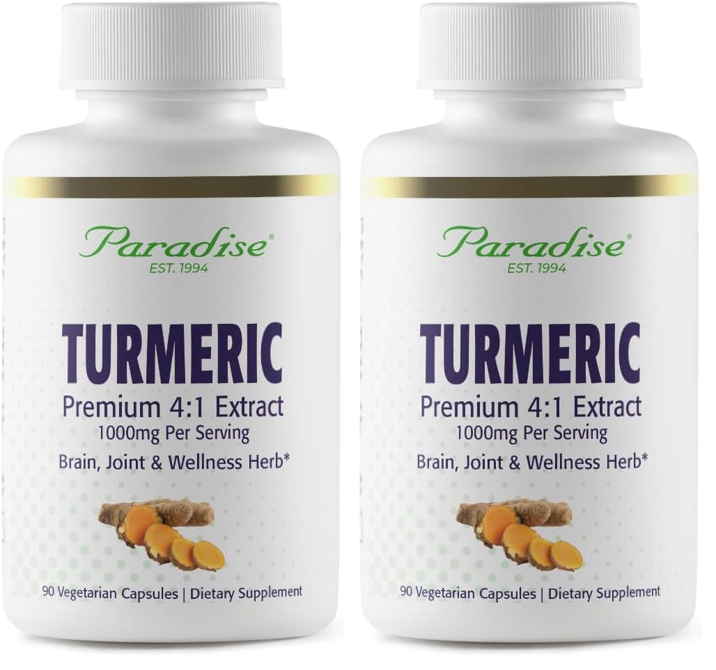 Paradise Organic Turmeric Rhizome 4:1 Extract - Vegan, Non-GMO (Pack of 2)