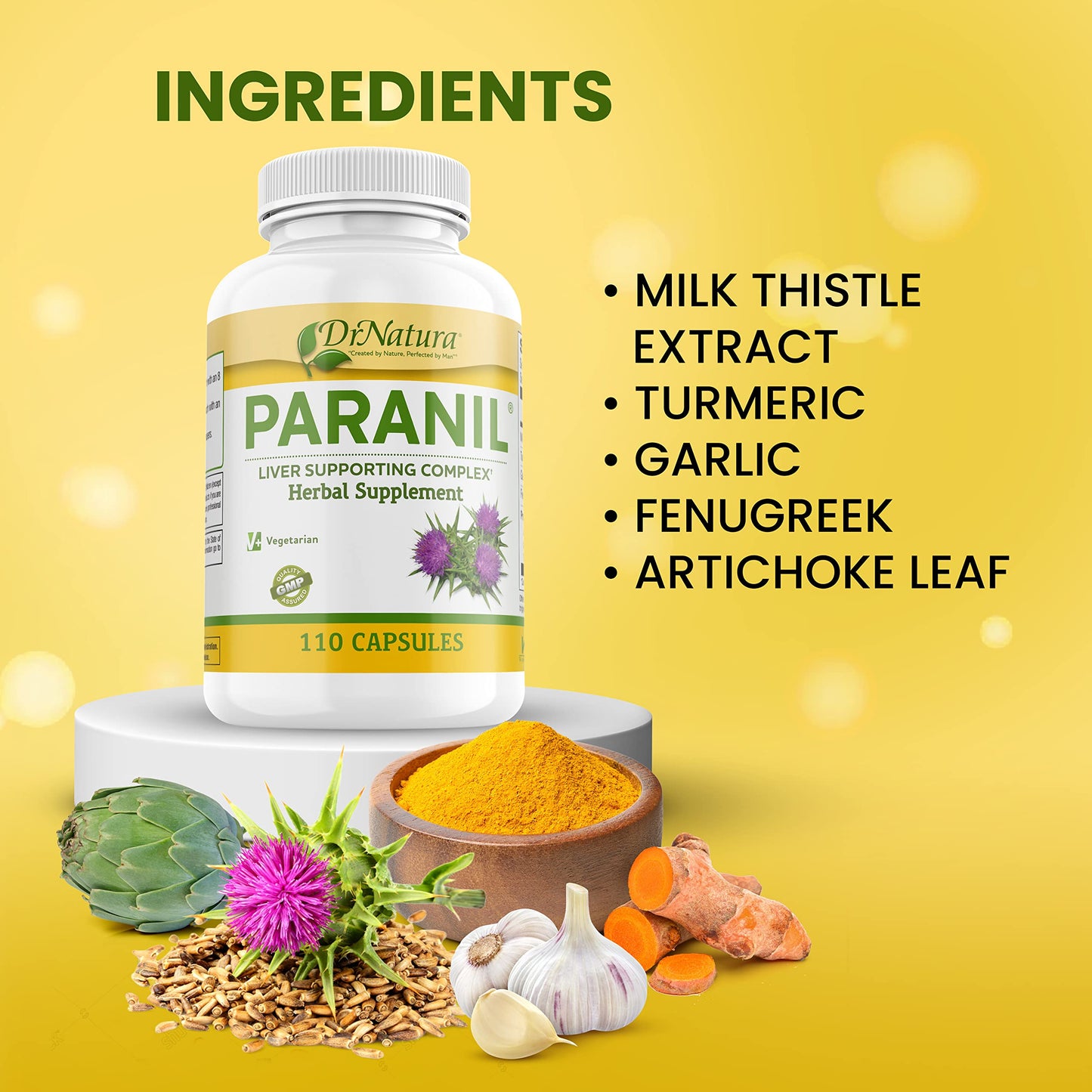 DrNatura Paranil® Liver & Colon Cleanse – 17-Herb Milk Thistle Detox, 110 Vegetarian Capsules