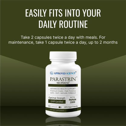 Approved Science Parastrin - 120 Capsules | Cleanse & Gut Health | Vegan