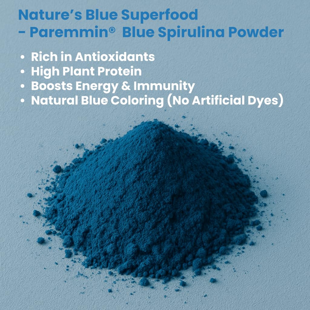 Paremmin Blue Spirulina Powder (Phycocyanin Extract) – 30g/1.05oz | 100% Pure Vegan Protein from Algae