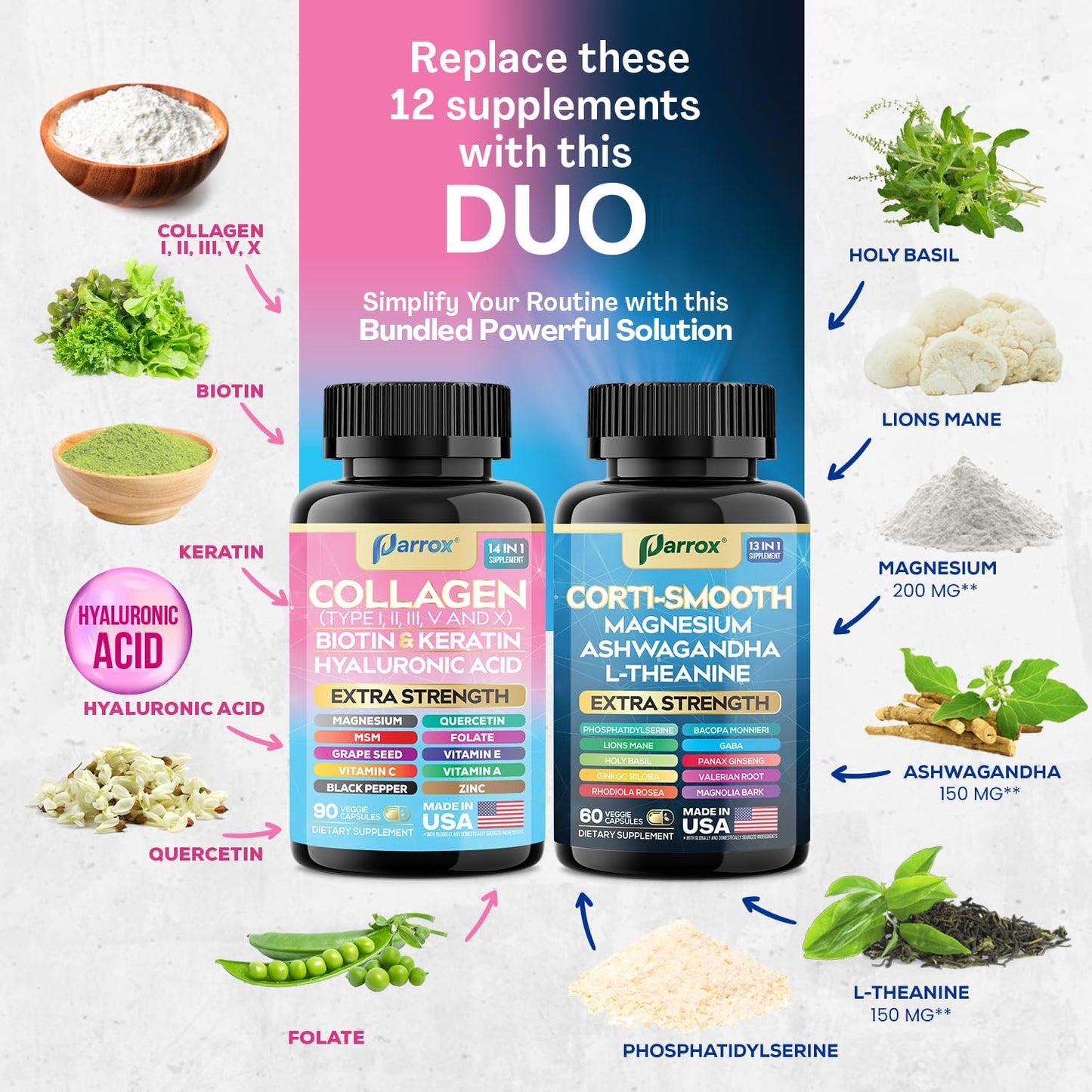 Parrox Shining Serenity Set – Cortisol Support & Collagen (2 Pack)