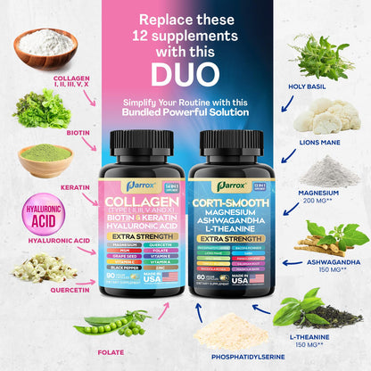 Parrox Shining Serenity Set – Cortisol Support & Collagen (2 Pack)
