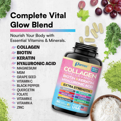 Parrox 14-in-1 Collagen 3-Pack with Biotin & Hyaluronic Acid