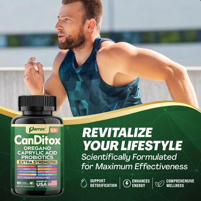 Parrox CanDitox Capsules - Oregano, Garlic, Probiotics & Digestive Enzymes (3 Pack)