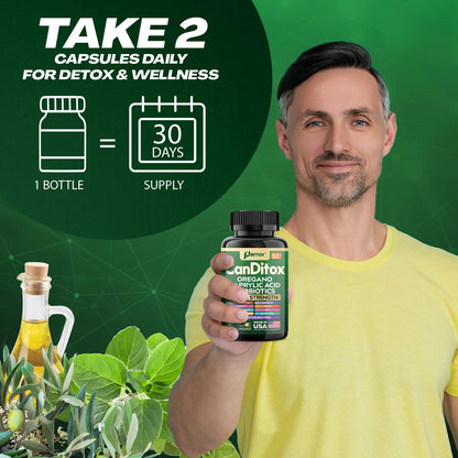 Parrox CanDitox Capsules - Oregano, Garlic, Probiotics & Digestive Enzymes (3 Pack)