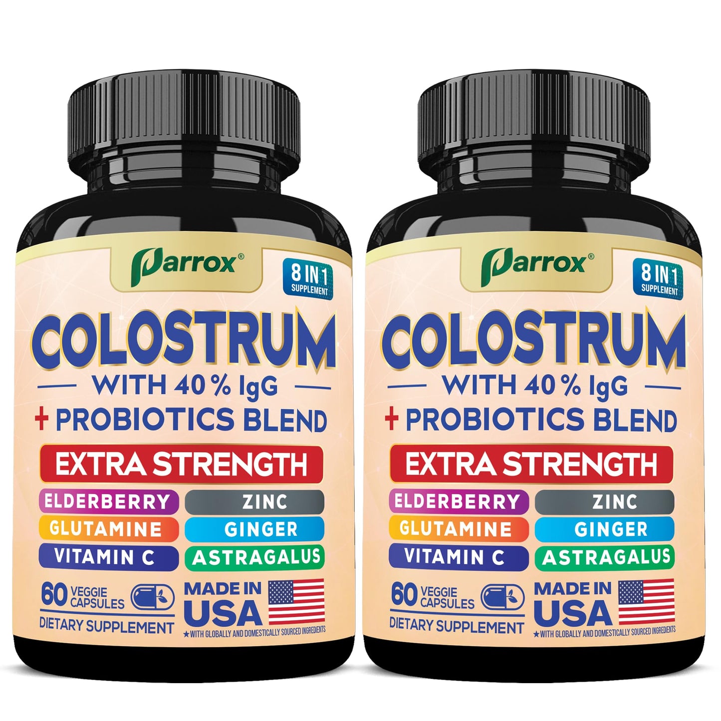 Parrox Colostrum Capsule - 8 in 1 Grass-Fed Bovine Boost, 120 Caps