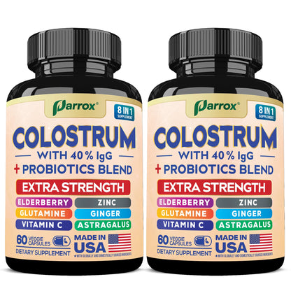 Parrox Colostrum Capsule - 8 in 1 Grass-Fed Bovine Boost, 120 Caps