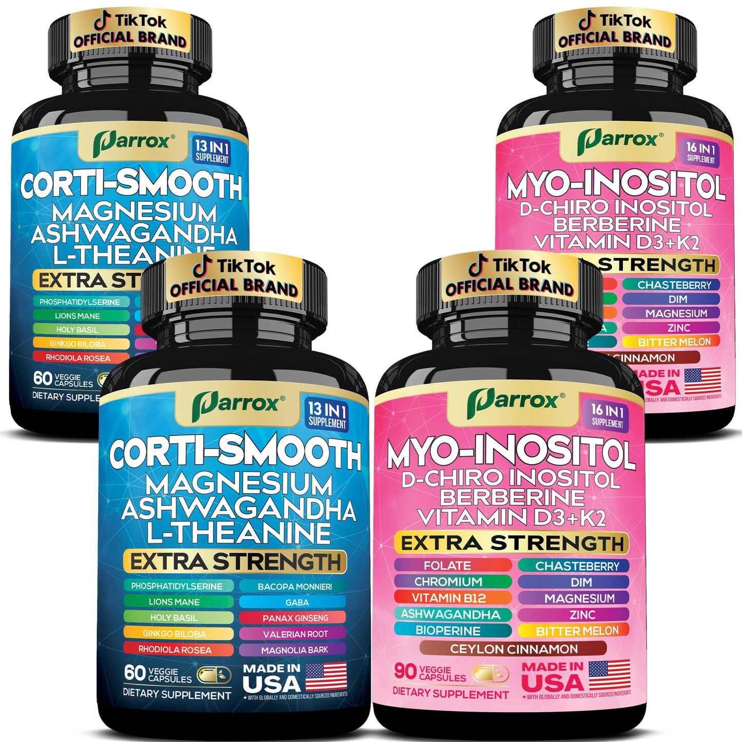 Parrox Cortisol & Myo-Inositol Bundle — Soothe & Smooth 2-Pack