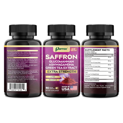Parrox Saffron Supplement 6-Month Supply (3-Pack) – Vision Support & Daily Wellness