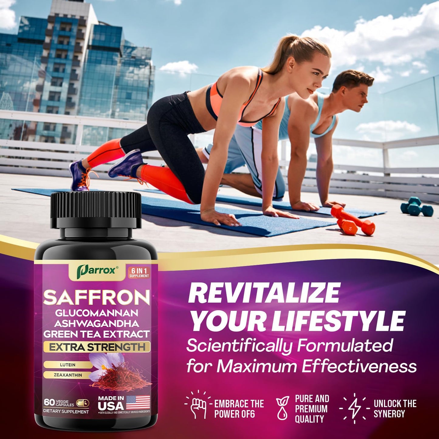 Parrox Saffron Supplement 6-Month Supply (3-Pack) – Vision Support & Daily Wellness