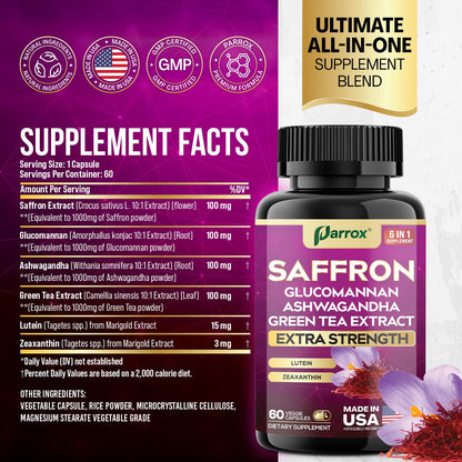 Parrox Saffron Supplement 6-Month Supply (3-Pack) – Vision Support & Daily Wellness