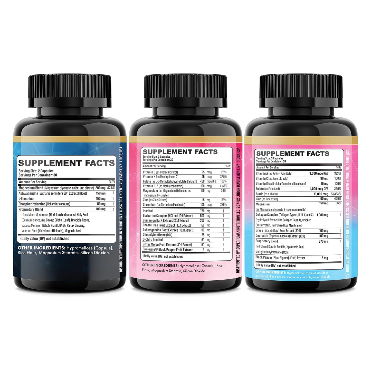 Parrox She Shines Set – Collagen Peptides, Cortisol Support & Inositol Bundle