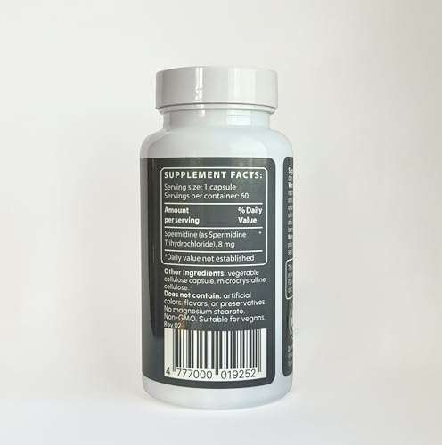 partiQlar Spermidine Supplement – 99% Purity, 8 mg per Capsule, 60 Capsules – Made in USA