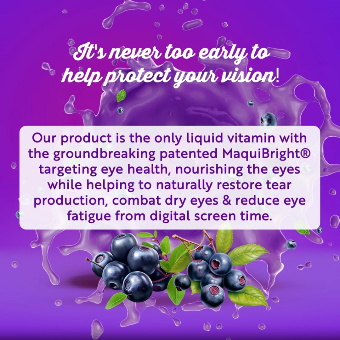 Passion 4 Health Liquid Eye Vitamins – Maqui Berry Eye Care (Gluten-Free, Non-GMO, No Sugar) – Made in USA