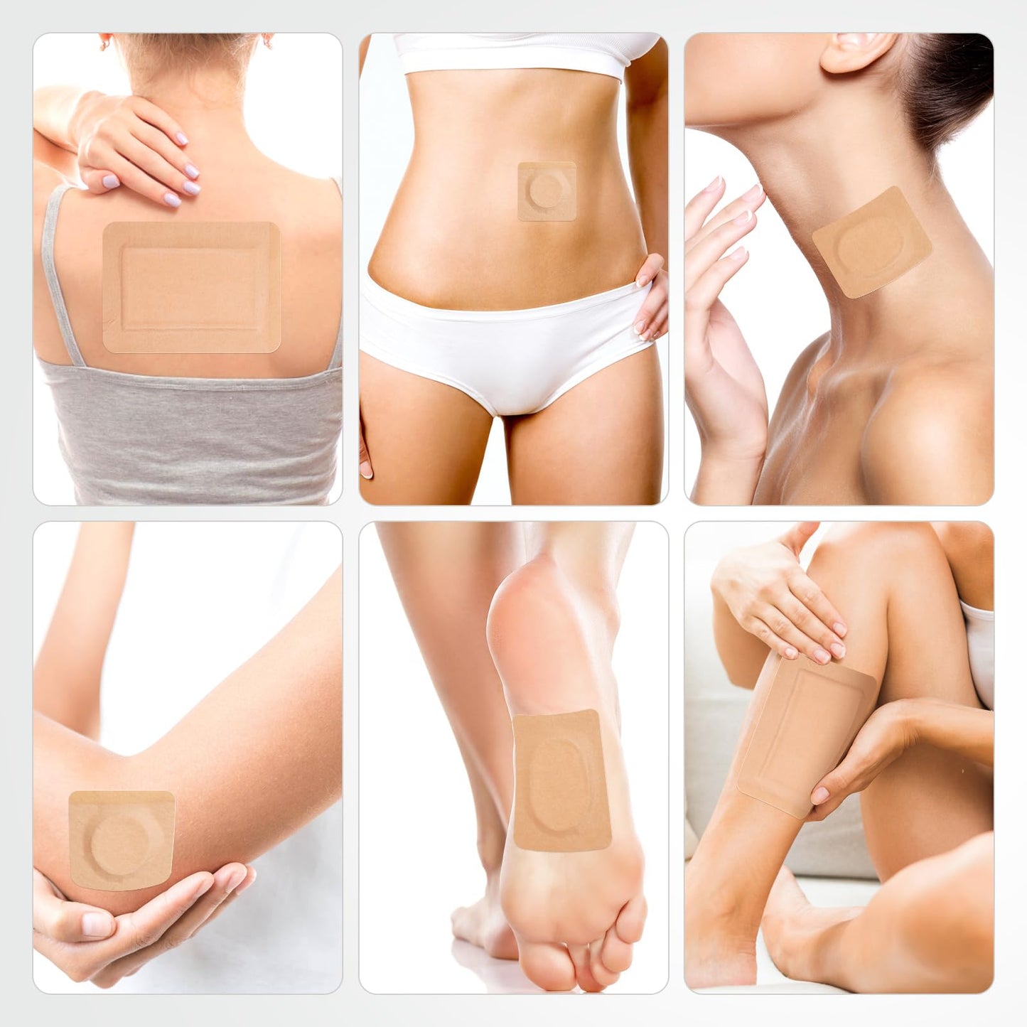 40Pcs Adhesive Castor Oil Patches, Organic Cotton Castor Oil Pack Wrap for Waist Knees Neck Belly Arms