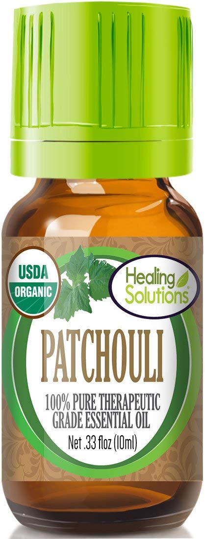 Healing Solutions Patchouli Essential Oil - Organic & Pure 0.33 oz (10 ml)