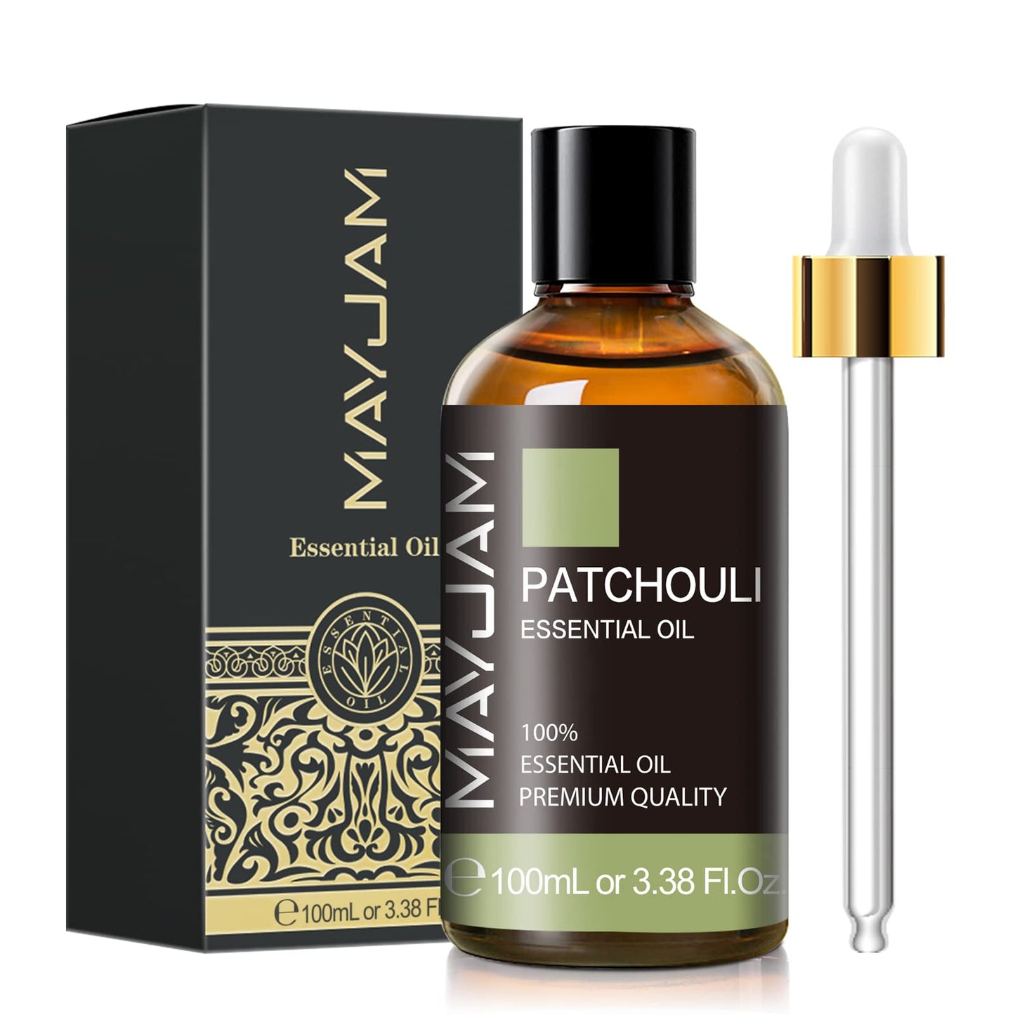 Patchouli Essential Oil | MAYJAM 3.38 FL OZ for Aromatherapy, Yoga, Massage & Skin