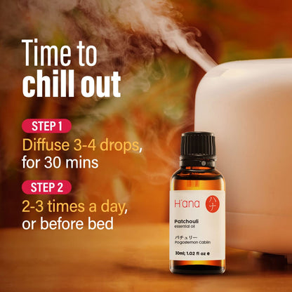 H'ana Patchouli Essential Oil – 1.02 fl oz | Hair, Skin, Diffuser & DIY