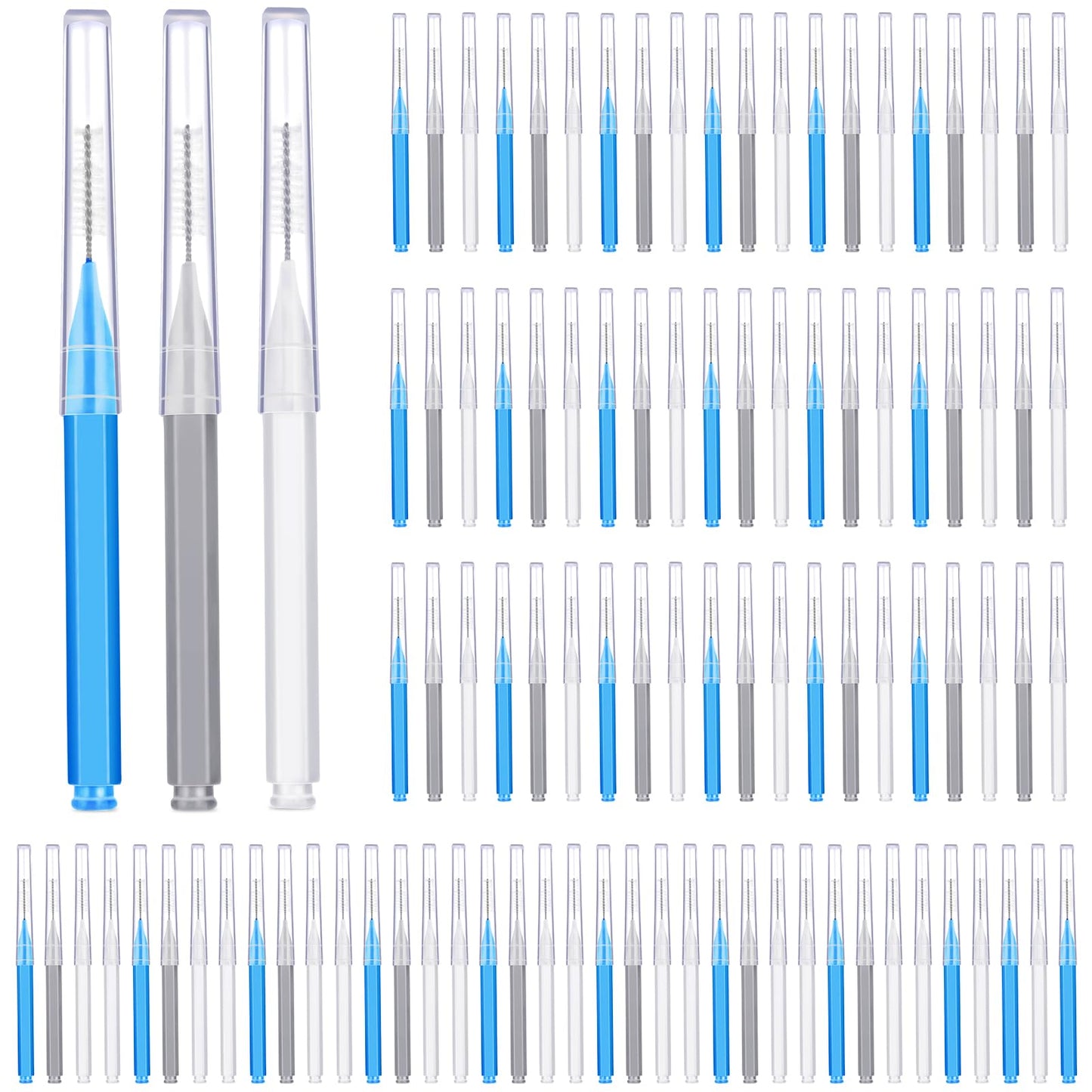 Patelai 100Pcs Braces Brush – Interdental Toothpick & Flosser Set