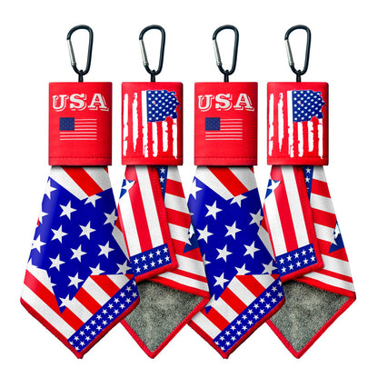 2 Sided Portable Glasses Cleaner – Patriotic Microfiber Cloth Keychain for Lenses & Screens