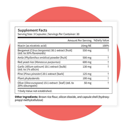 Pattern Wellness Cholesterol Complex – 90 Vegan Capsules | 3rd-Party Lab Tested