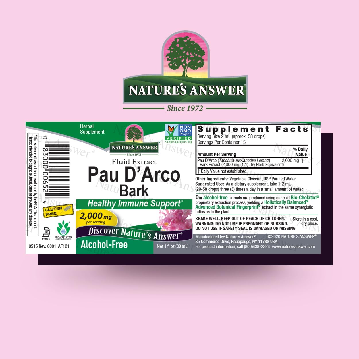 PAU D'Arco Inner Bark 1oz Extract – Immune Support & Digestive Health | Nature's Answer