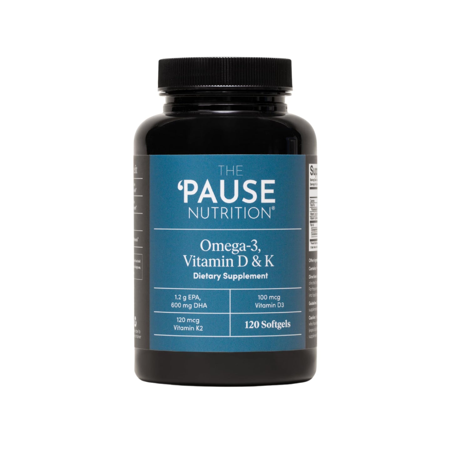 The 'Pause Life Omega-3 with Vitamin D & K2 – Gluten Free, Unflavored, 120 Softgels