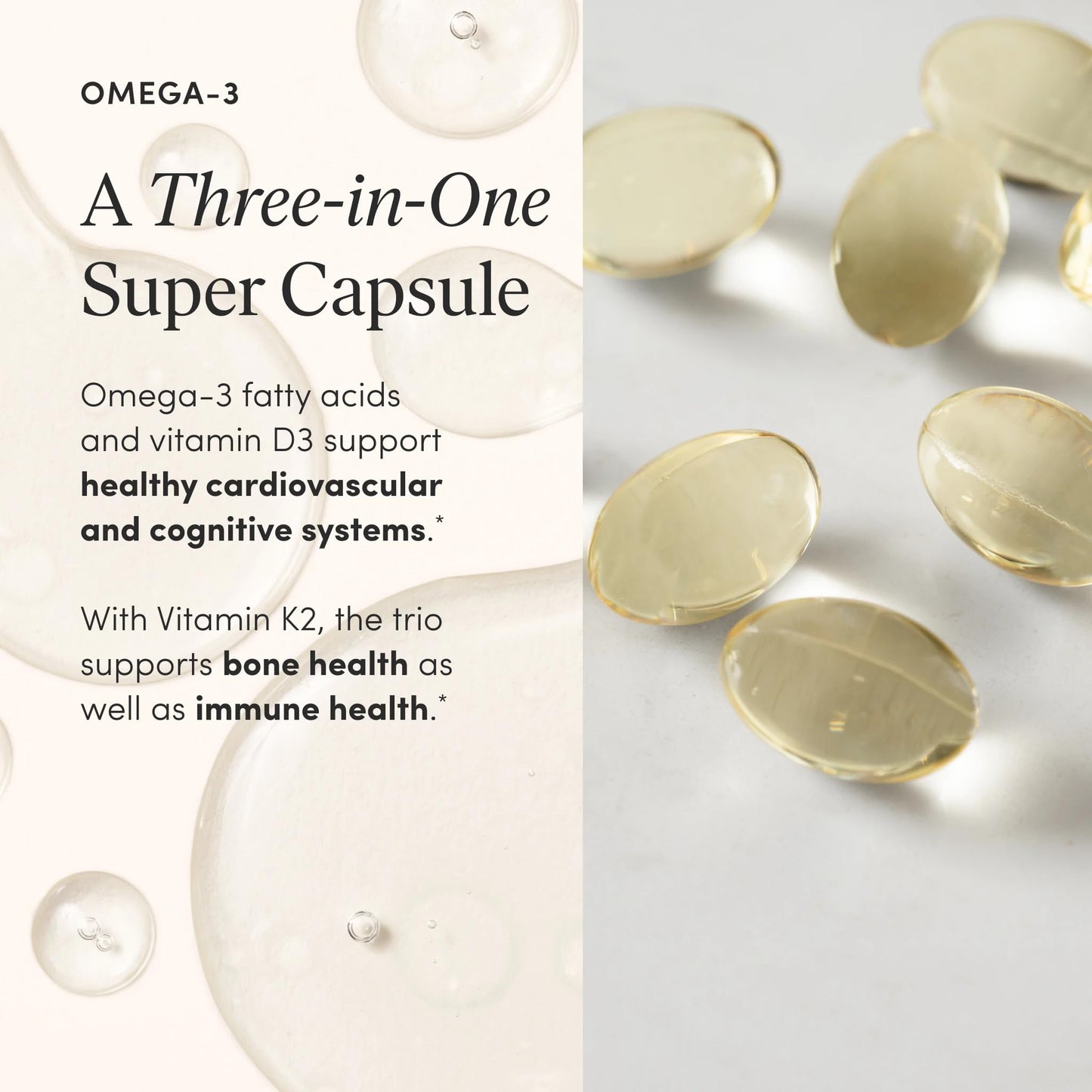 The 'Pause Life Omega-3 with Vitamin D & K2 – Gluten Free, Unflavored, 120 Softgels