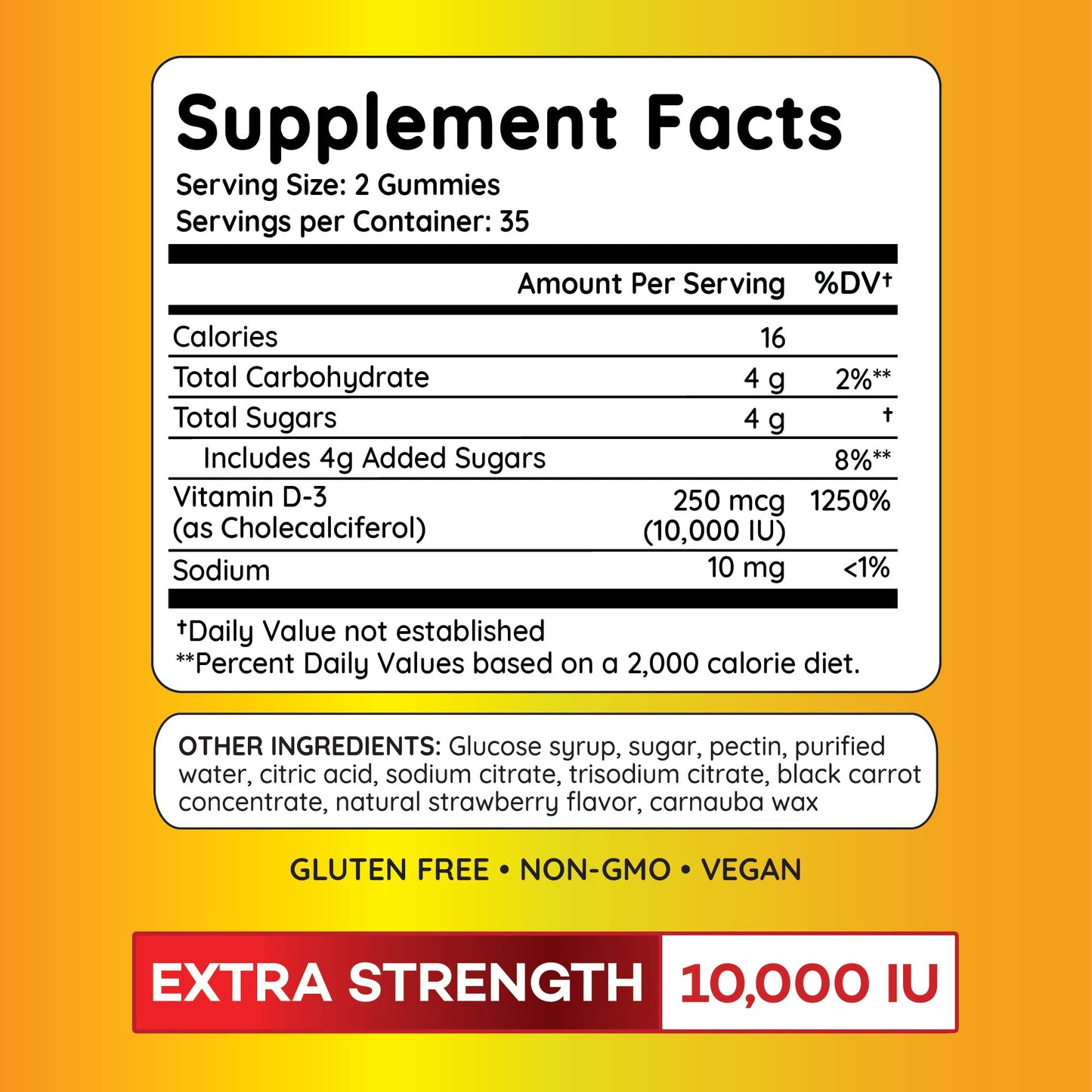 PAYÉ Vitamin D Gummies D3 10,000 IU per Serving | 70 Count | Supports Bone, Immune, Muscle Health | Vegetarian Friendly