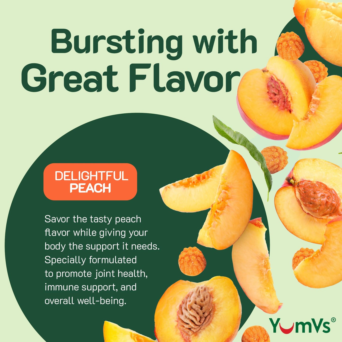 Curcumin Turmeric Gummies – Extra Strength 2000mg (8:1) – Peach Flavor, 60 Count
