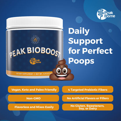 Peak BioBoost by Peak Biome — Flavorless Prebiotic Fiber for Digestive Health | 30 Servings, 1 Month Supply