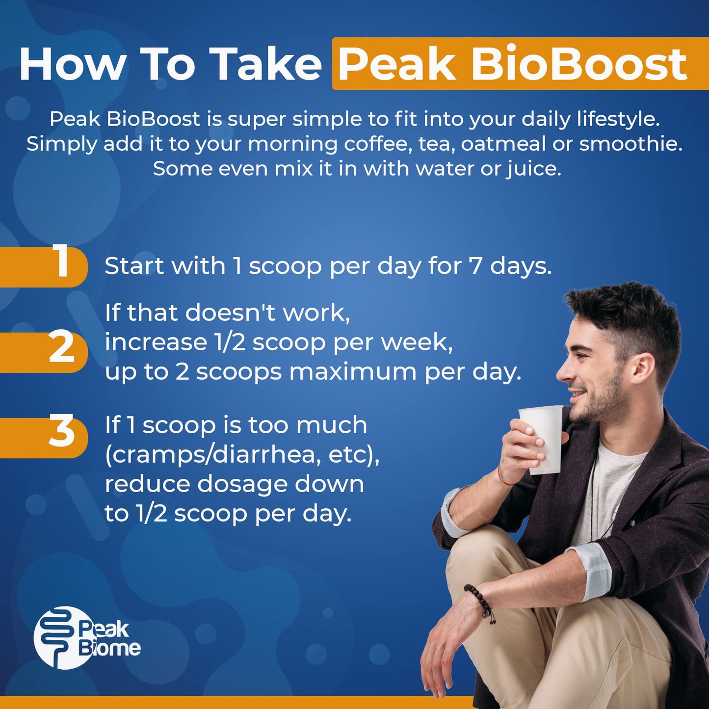 Peak BioBoost by Peak Biome — Flavorless Prebiotic Fiber for Digestive Health | 30 Servings, 1 Month Supply