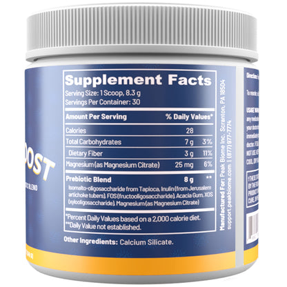 Peak BioBoost by Peak Biome — Flavorless Prebiotic Fiber for Digestive Health | 30 Servings, 1 Month Supply