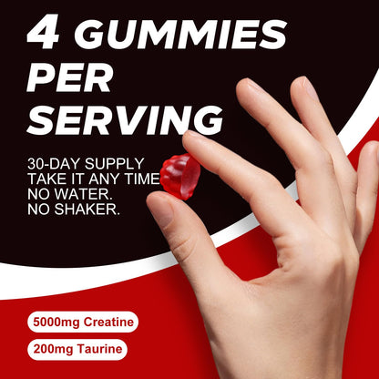 PeakVigor Organics Creatine Gummies 5000mg for Women & Men – Vegan, Sugar-Free, 120 Gummies