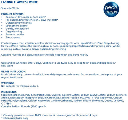 Pearl Drops Lasting Flawless White Toothpolish 75ml – Whitening & Stain Prevention