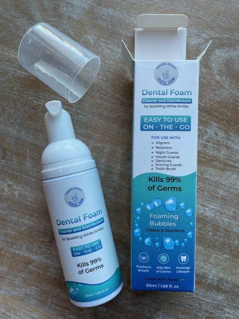 Pearldent Dental Foam – Cleans & Sterilizes Removable Aligners, Retainers & Mouth Guards | Up to 4 Months Supply