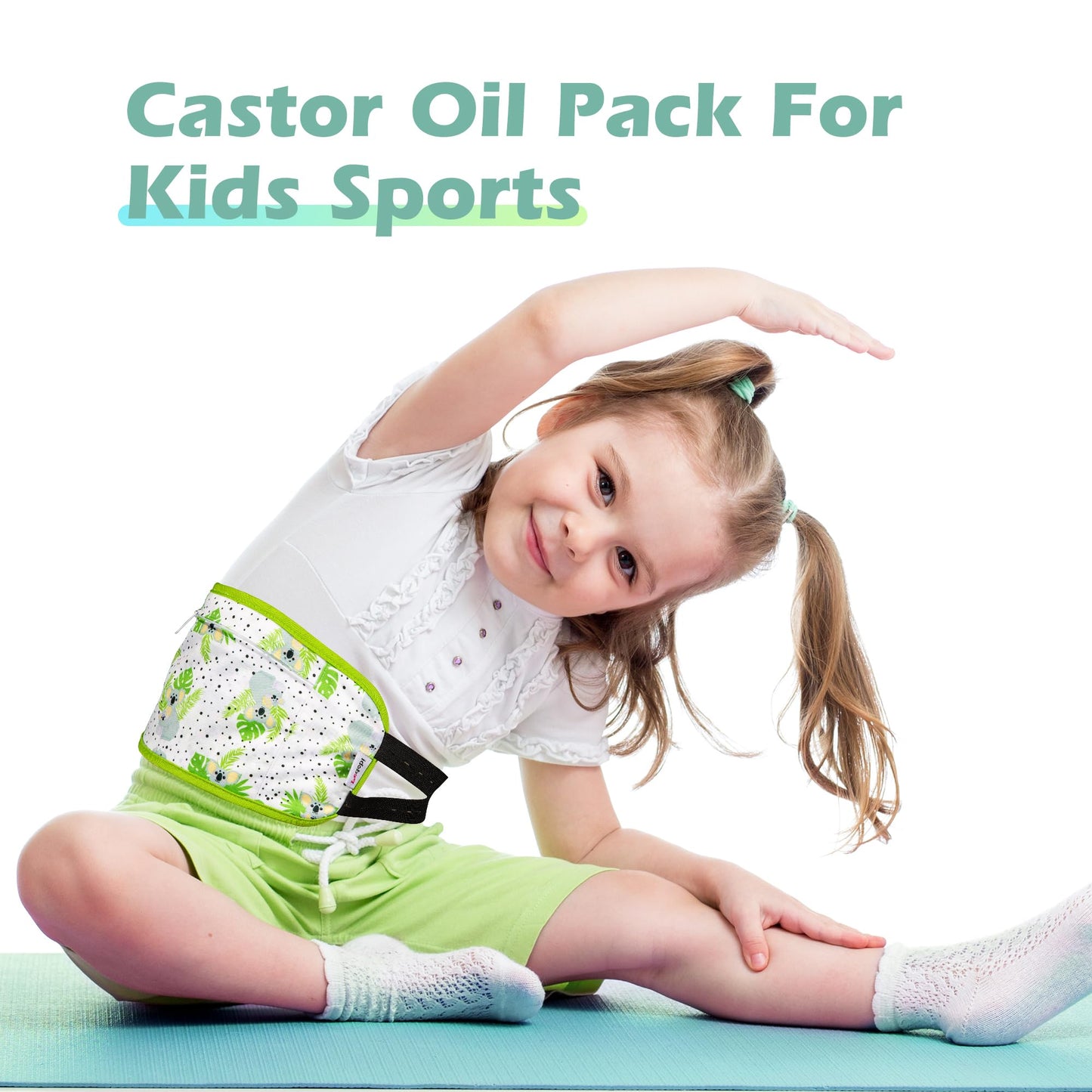 Pedobi 2 Pack Castor Oil Pack Wraps for Kids – Reusable Organic Cotton Pads with Adjustable Straps