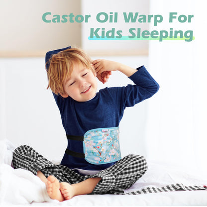 Pedobi 2 Pack Castor Oil Pack Wrap for Kids | Reusable Organic Cotton Pads – Flowers