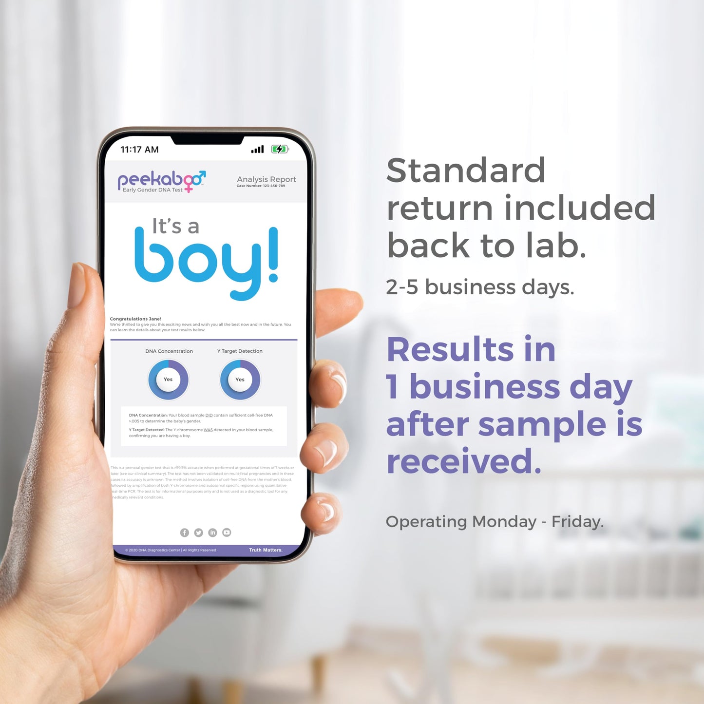 Peekaboo Early Gender Test, at-Home DNA Kit, Over 99% Accurate, All Fees Included, Test As Soon As 6 Weeks