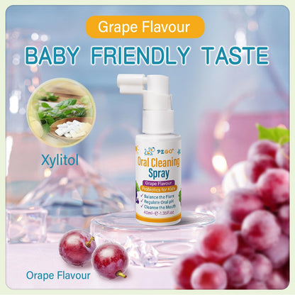 PEGO Kids Oral Spray – Fluoride Free Toddler Care (40ml×2, Grape)