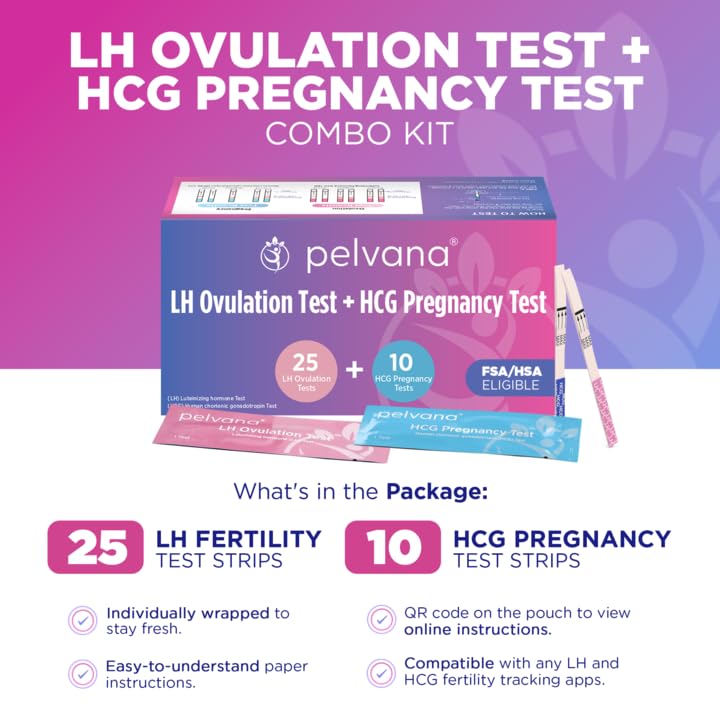 Pelvana Pregnancy & Ovulation Test Strips Combo Kit – 35 Piece At-Home Fertility Tests