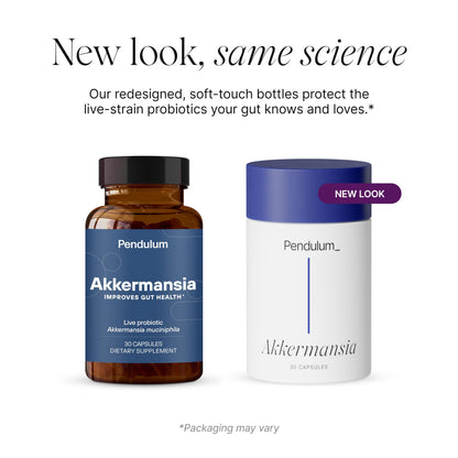 Pendulum Akkermansia Probiotic with Prebiotic Fiber – 100M AFU, Delayed Release, 30 Capsules