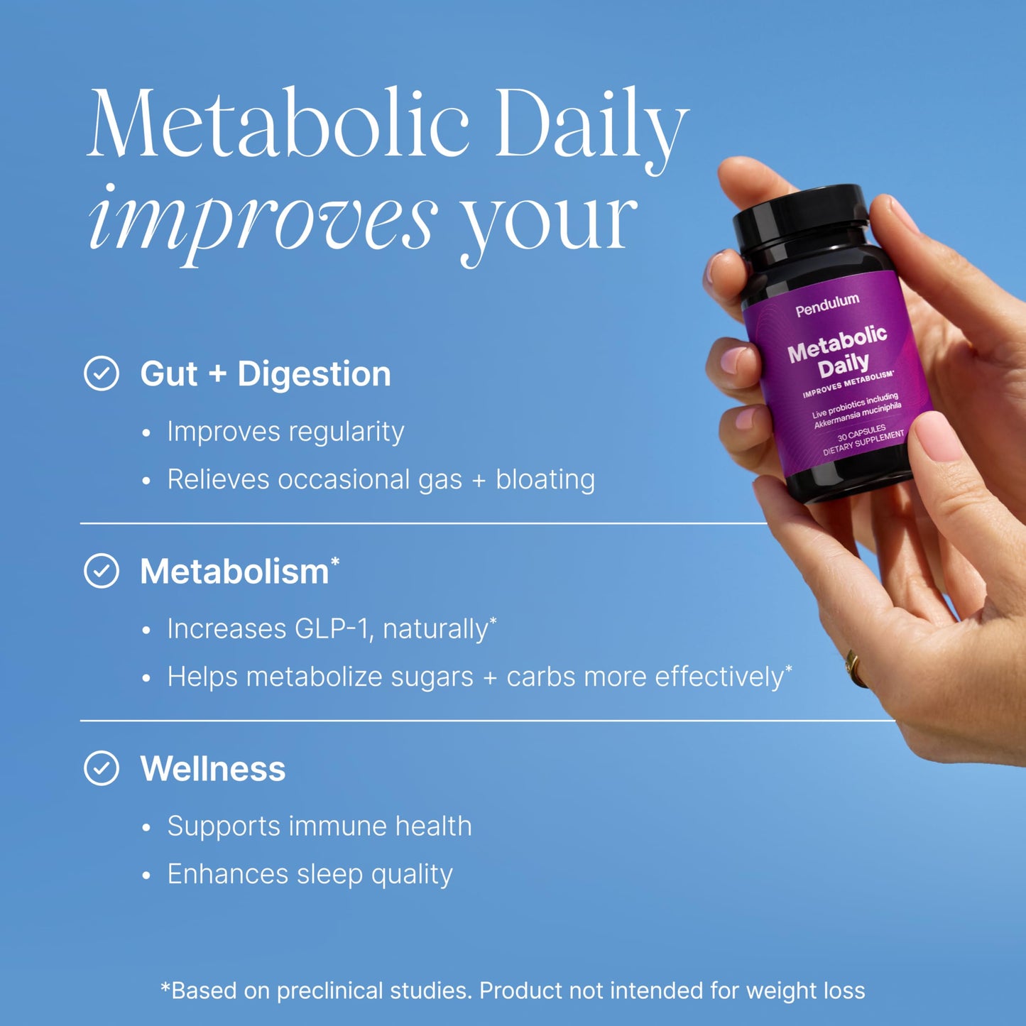 Pendulum Metabolic Daily Probiotic for Metabolism & Energy | 30 Capsules