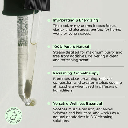 Hatch Holistic Peppermint Essential Oil - 1oz | Pure Peppermint Oil for Diffusers, Aromatherapy, Skincare
