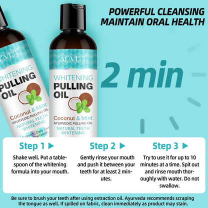 Coconut Oil Pulling Mouthwash with Peppermint - 237ml | Tongue Scraper