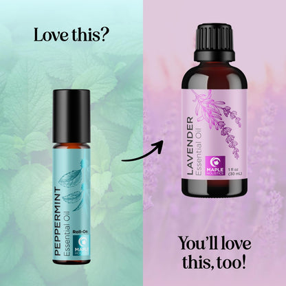 Peppermint Oil Roll On – Pure Peppermint Rollerball Essential Oil for Headaches, Focus & Energy | Maple Holistics